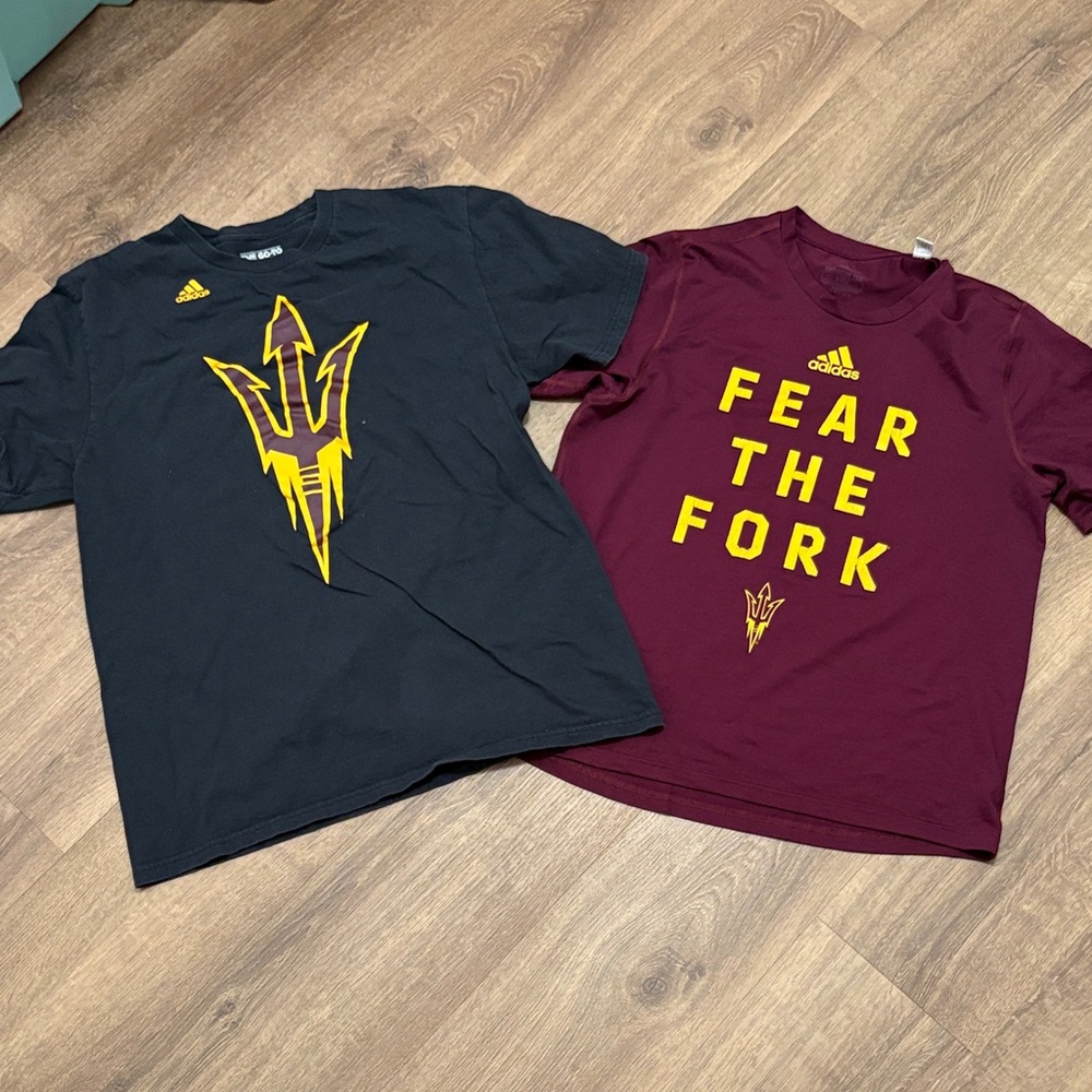 Adidas ‘Fear The Fork' Graphic Tee Arizona State Maroon & Black